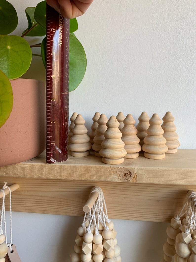 Set of 10 Miniature Wooden Trees Raw Wood Craft Supply Montissori Toy Wooden Craft Etsy