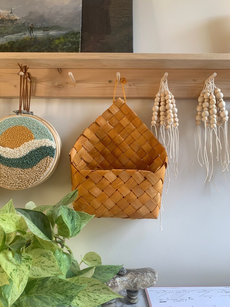 Woven Hanging Basket Cottagecore Storage Basket Plant Etsy