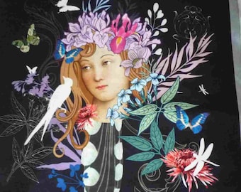 Tapestry panel "a romantic moment" tapestry panel, sewing, cushion, home decoration