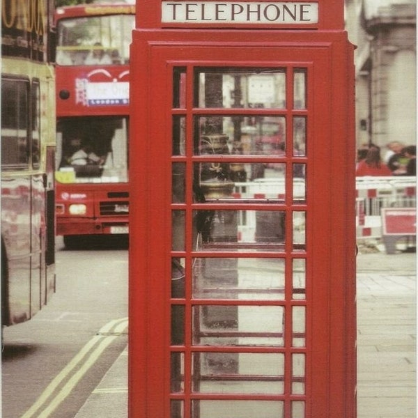 Plaque déco métal "cabine téléphonique LONDON , plaque collection déco murale