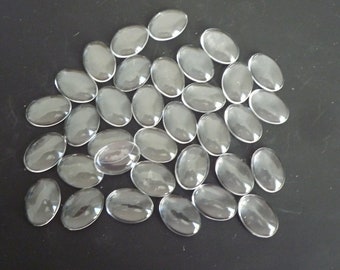 Lot de 34 cabochons en verre ovales de 2.5 cm x 1.8 cm, loisirs créatifs, bijoux