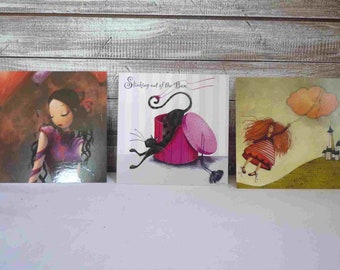 Lot de 3 cartes d'art , papeterie, cadeau, déco