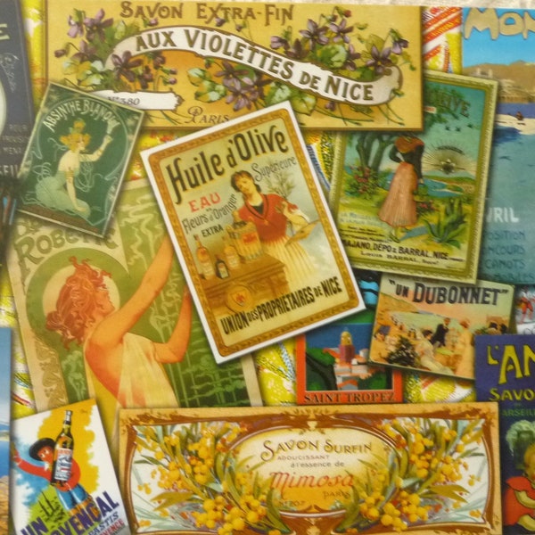 Old advertising placemats, kitchen decor, placemats, French,