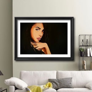 Art Print Aaliyah Dana Haughton painting, musician, american singer, pop art print Aaliyah forever, one in a million, R&B music art