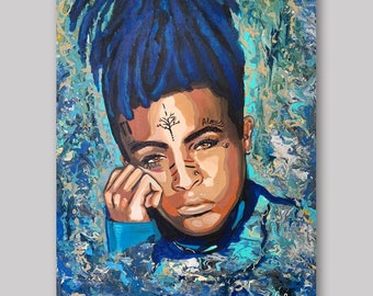 Xxxtentacion Portrait Abstract Art Painting - Home Decor, Ready to