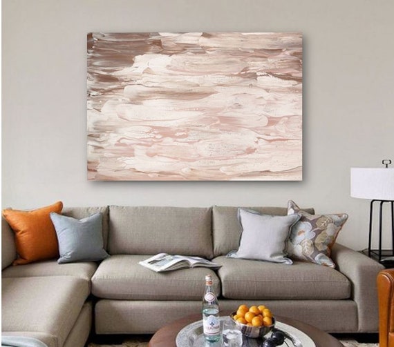 Tan Peach Gray Original Painting Wall Art Abstract Wall Art Abstract Art Blush Pink And Gray Art Bedroom Wall Art Living Room Art