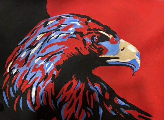 Hand Painted Chicano Art Aguila De Aztlan Eagle Huelga Flag - Etsy