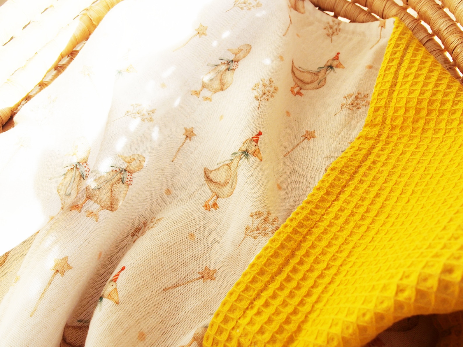 Waffle Muslin Baby Blanket YELLOW GOOSE. Cuddle Blanket. Etsy