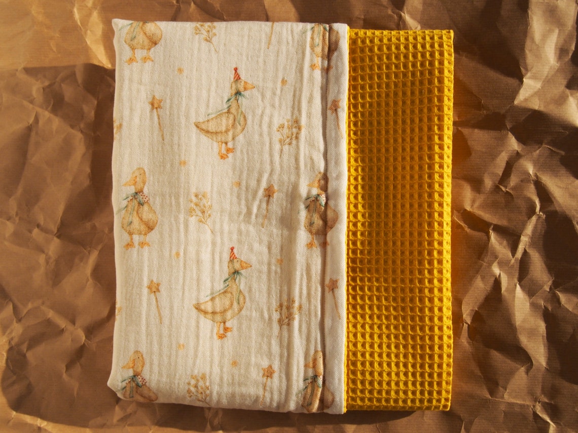 Waffle Muslin Baby Blanket YELLOW GOOSE. Cuddle Blanket. Etsy