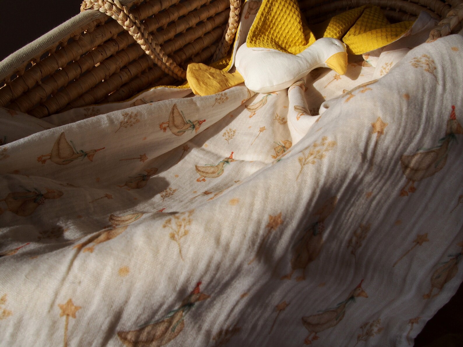 Waffle Muslin Baby Blanket YELLOW GOOSE. Cuddle Blanket. Etsy