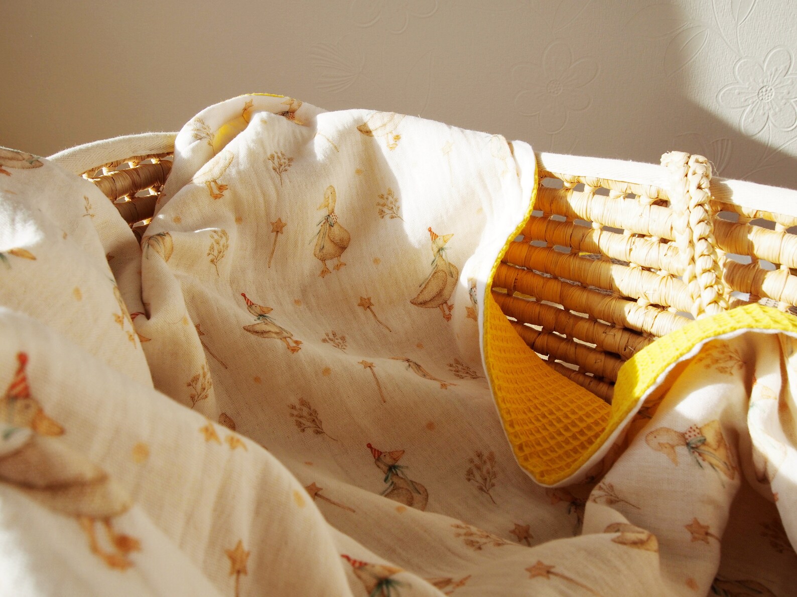 Waffle Muslin Baby Blanket YELLOW GOOSE. Cuddle Blanket. Etsy