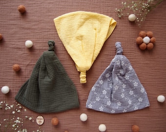 3er Set Mädchen Kopftücher für den Sommer. Kopftuch für Kleinkinder. Kinder Strand Hut. Musselin Chemo Kopfschmuck. Taufe Kopfbedeckung. Haar-Accessoire.