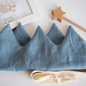 Linen Birthday Crown for Kids - Soft Adjustable Fabric Crown for Toddlers, First Birthday Hat, Handmade Party Photo Prop. Childhood Magic.