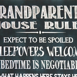 Grandparents House Rules Fabric Panel that is 22"W x 43"L from Timeless Treasures Fabrics PATT # Gail-C 5346, Door or Wall Hanging, Cotton