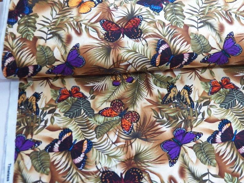 Jungle Butterflies Butterfly Fabric Fabric By The Yard Quilting Fabric Colorful Cotton Timeless Treasures Fabrics Patt Rain C3518