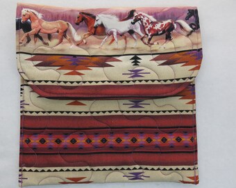Horse Fabric Microwave Potato Bag, Tortilla Steamer, Western Decor