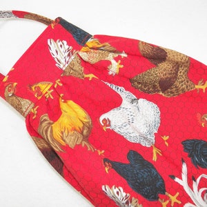 Chickens and Roosters Fabric Bag Dispenser OR Kitchen Organizer for Recycling Grocery Store Bags, Plastic Shopping Bag Holder, Kitchen Decor