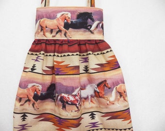 Wild Horses Grocery Bag Holder or Dispenser, 20" Long Plastic Bag Holder, Kitchen Bag Storage, Hostess or Housewarming Gift