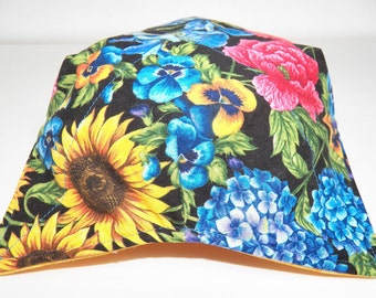 Floral Bowl Cozy, Reversible Fabric, Microwavable, Washable
