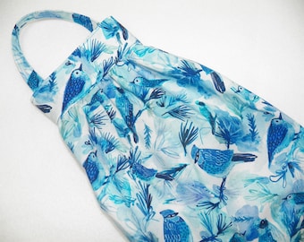 Blue Bird Fabric Bag Dispenser, Kitchen Organizer
