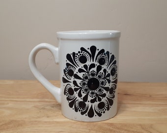 16 oz Hand Painted Mandala Mug