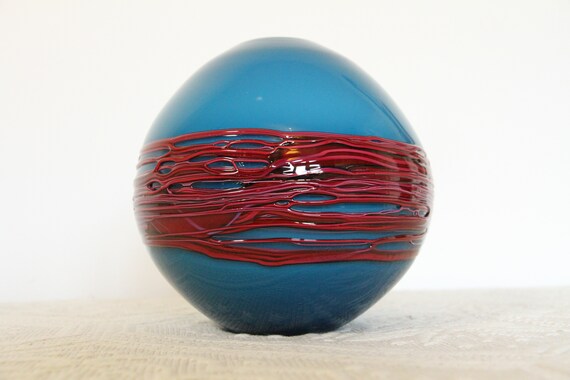 Large Bob Crooks Studio Glass Sphere SIGNED Bob Crooks British Studio Art