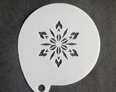Stencil for face painting and airbrush tattoo - flower snowflake (F01005)
