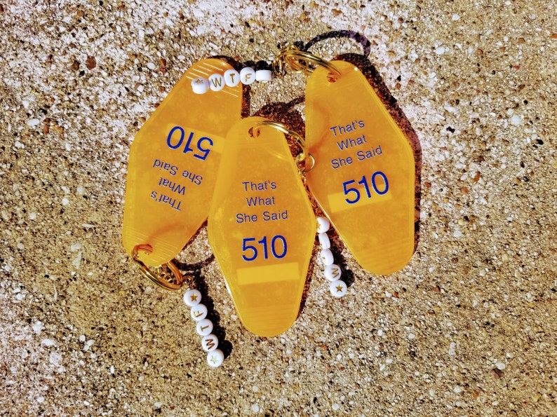 Translucent Orange The Office Vintage Motel Key and Purse Charm