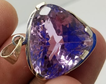 Natural Pink Kunzite Locket Sterling With Silver 46 Carats