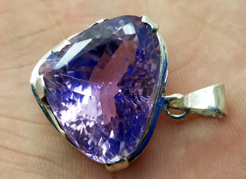 Natural Pink Kunzite Locket Sterling With Silver 46 Carats