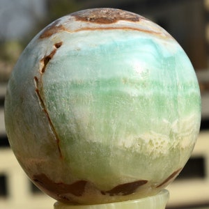 387 Grammes Belles Cartes Naturelles Sphère de Calcite ~ 64 MM