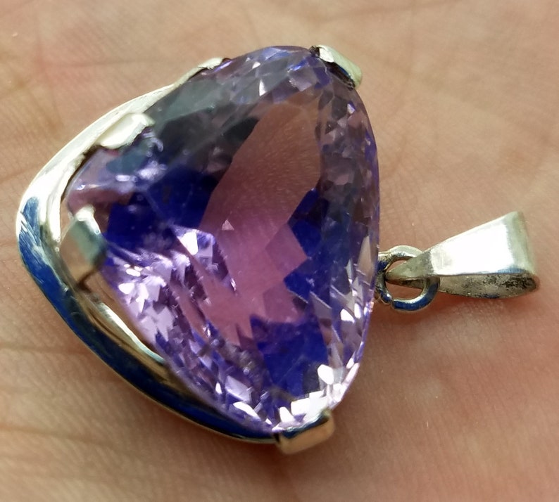 Natural Pink Kunzite Locket Sterling With Silver 46 Carats