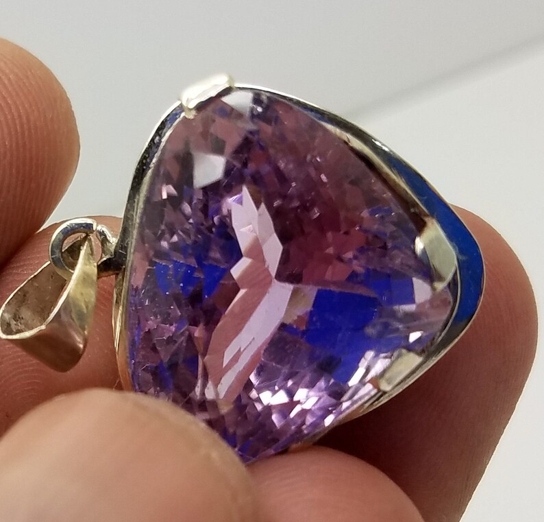 Natural Pink Kunzite Locket Sterling With Silver 46 Carats