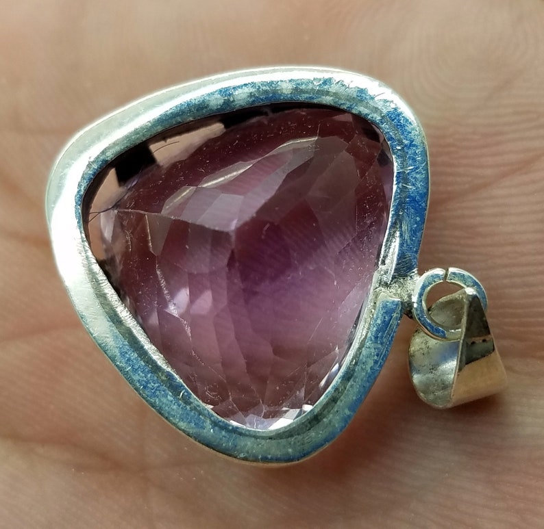 Natural Pink Kunzite Locket Sterling With Silver 46 Carats