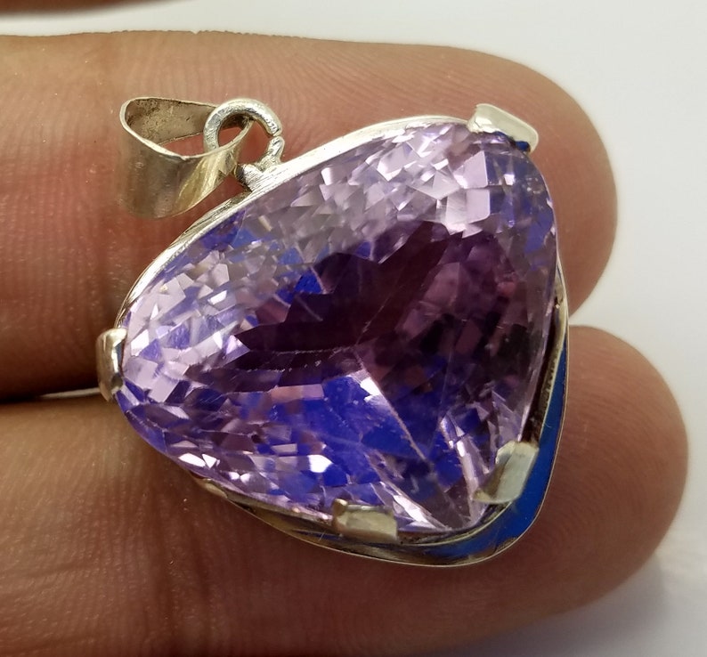 Natural Pink Kunzite Locket Sterling With Silver 46 Carats