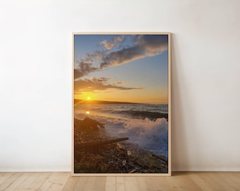 West Coast Sunset with Crashing Waves (Digital Download)