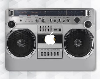 Music MacBook case 80s Vintage MacBook Pro 13 inch 2018 Air 13 Pro 15 Retro Men MacBook 12 inch Cool Guy Hipster Cassette Boombox Hard cover
