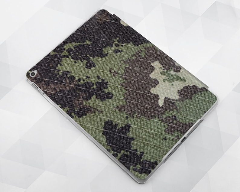 Camo iPad case Boys Men iPad 9.7 6th gen 2018 Kids Green iPad Pro 11 10.5 12.9 Mini 4 Air 3 For Men Military Camouflage Smart Cover Stand image 3