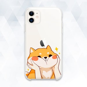 Dog iPhone case Kawaii Shiba iPhone 12 11 XR 8 Japanese Dog case for Galaxy s21 Pixel 5 Cute Cartoon Funny Animal Harajuku Transparent cover