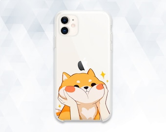 Dog iPhone case Kawaii Shiba iPhone 12 11 XR 8 Japanese Dog case for Galaxy s21 Pixel 5 Cute Cartoon Funny Animal Harajuku Transparent cover