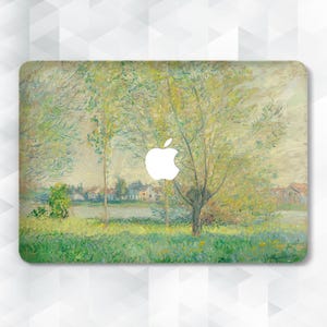 Monet MacBook case Vintage painting MacBook Pro 13 14 16 Air 13 15 m2 m3 m4 Aesthetic art Nature Trees Green landscape Oil painting cover