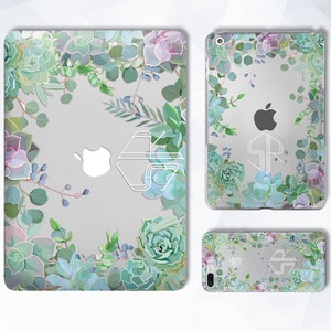 Personalized iPad case Cactus Monogram iPad 9.7 6th 10.2 7th gen Floral Succulent iPad Pro 11 10.5 12.9 Mini 5 Air 3 Initials Leaf Cover image 7