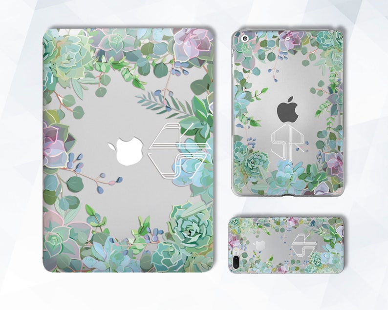 Personalized iPad case Cactus Monogram iPad 9.7 6th 10.2 7th gen Floral Succulent iPad Pro 11 10.5 12.9 Mini 5 Air 3 Initials Leaf Cover image 7