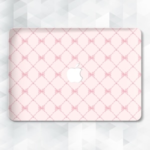 Bows MacBook case Aesthetic pretty MacBook Pro 13 14 Air 13 m2 m1 Air 15 Pro 16 Cute coquette girly pattern with bows ribbons Trendy cover