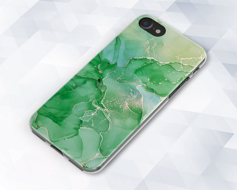 Marble iPhone case Green Aesthetic iPhone 12 11 XR 8 Abstract Jade case Galaxy s21 Pixel 5 for Girl Trendy Elegant Light Green Design cover image 4