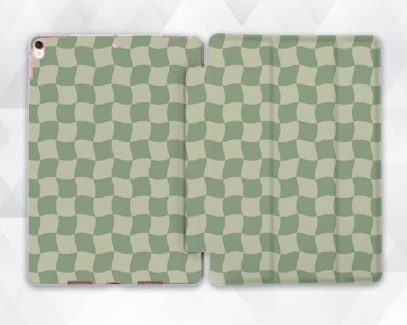 Retro iPad Case Green Checker iPad 10.2 9.7 Pro 11 10.5 12.9 