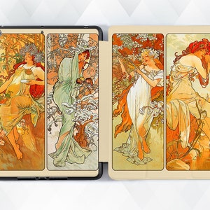 Art iPad case Vintage Painting iPad 10.2 9th Pro 11 12.9 10.5 Air 5 4 10.9 Mini 6 Girls Aesthetic Nature Autumn Winter Summer Spring cover