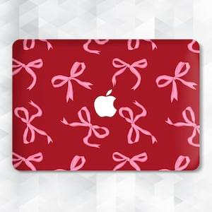 Bow MacBook case Cute coquette MacBook Pro 13 14 inch Air 13 15 m2 m3 Pro 16 m4 Aesthetic pink bows for girls Red girly trendy pretty cover