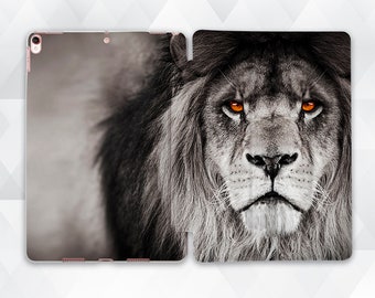 Lion iPad case Aesthetic Nature iPad 10.2 9.7 Pro 11 10.5 12.9 Air 5 4 Mini 6 for Men Trendy Design African Cat Animal Africa Lion cover