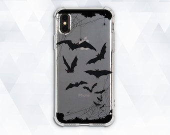 Halloween iPhone case Goth Cute iPhone XR Xs Max 8 7 Girl Men case for Galaxy s10 Plus Pixel 3a XL Illustration Transparent Protective cover